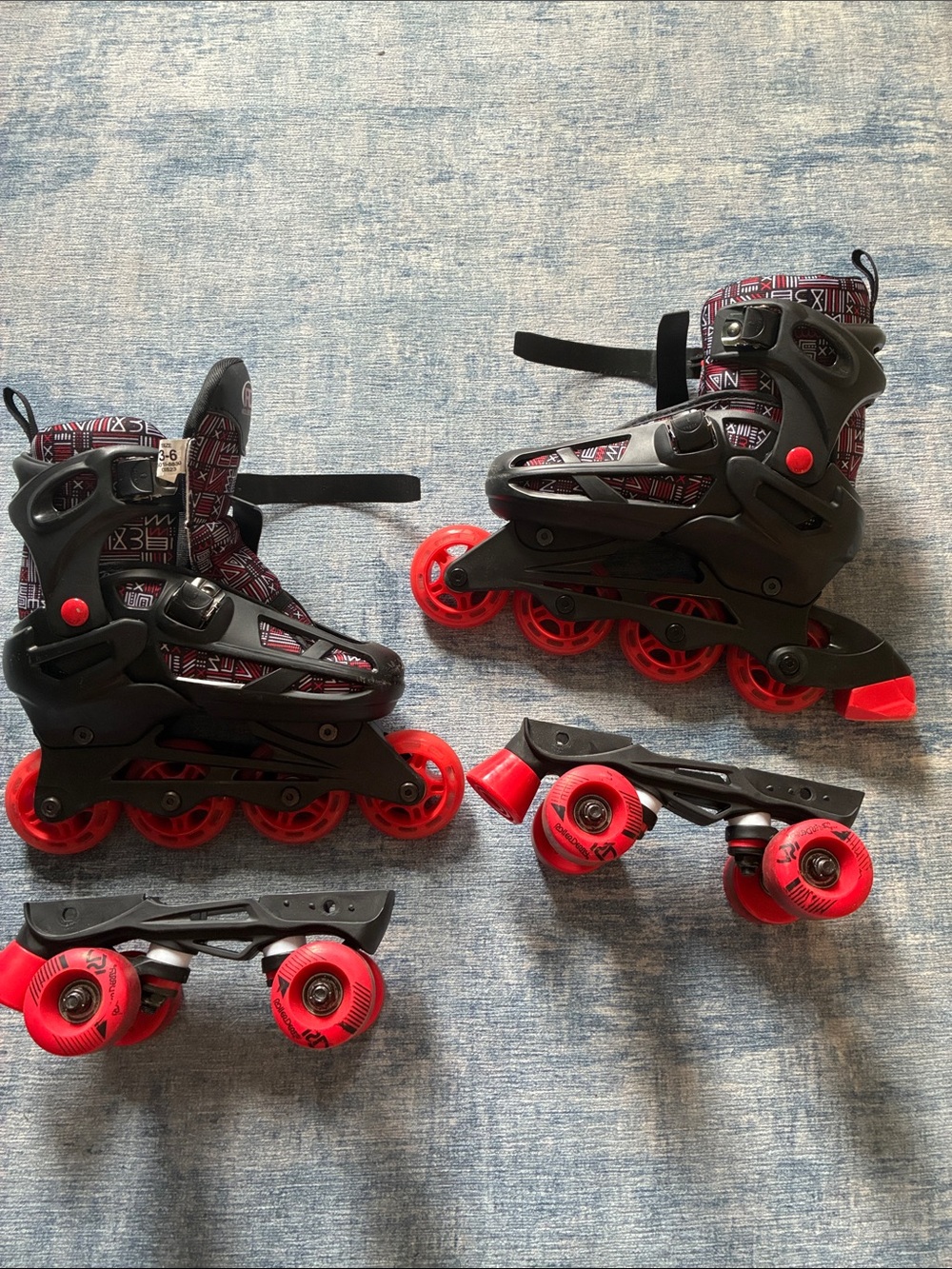 Roller blade/skate combo size 3-6 big kids